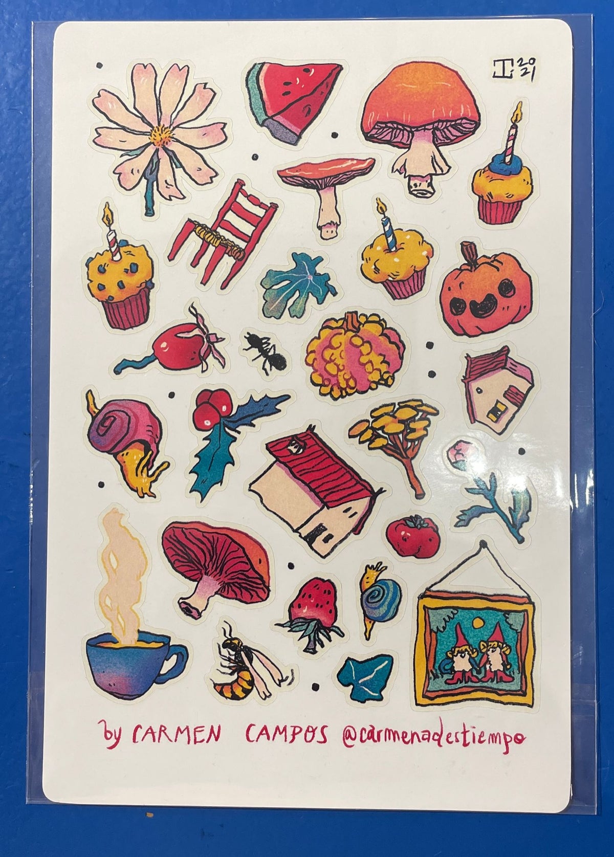 Pegatinas Estaciones Otoño Setas