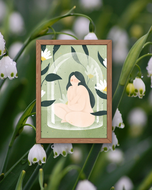 Girl Hugging Postcard