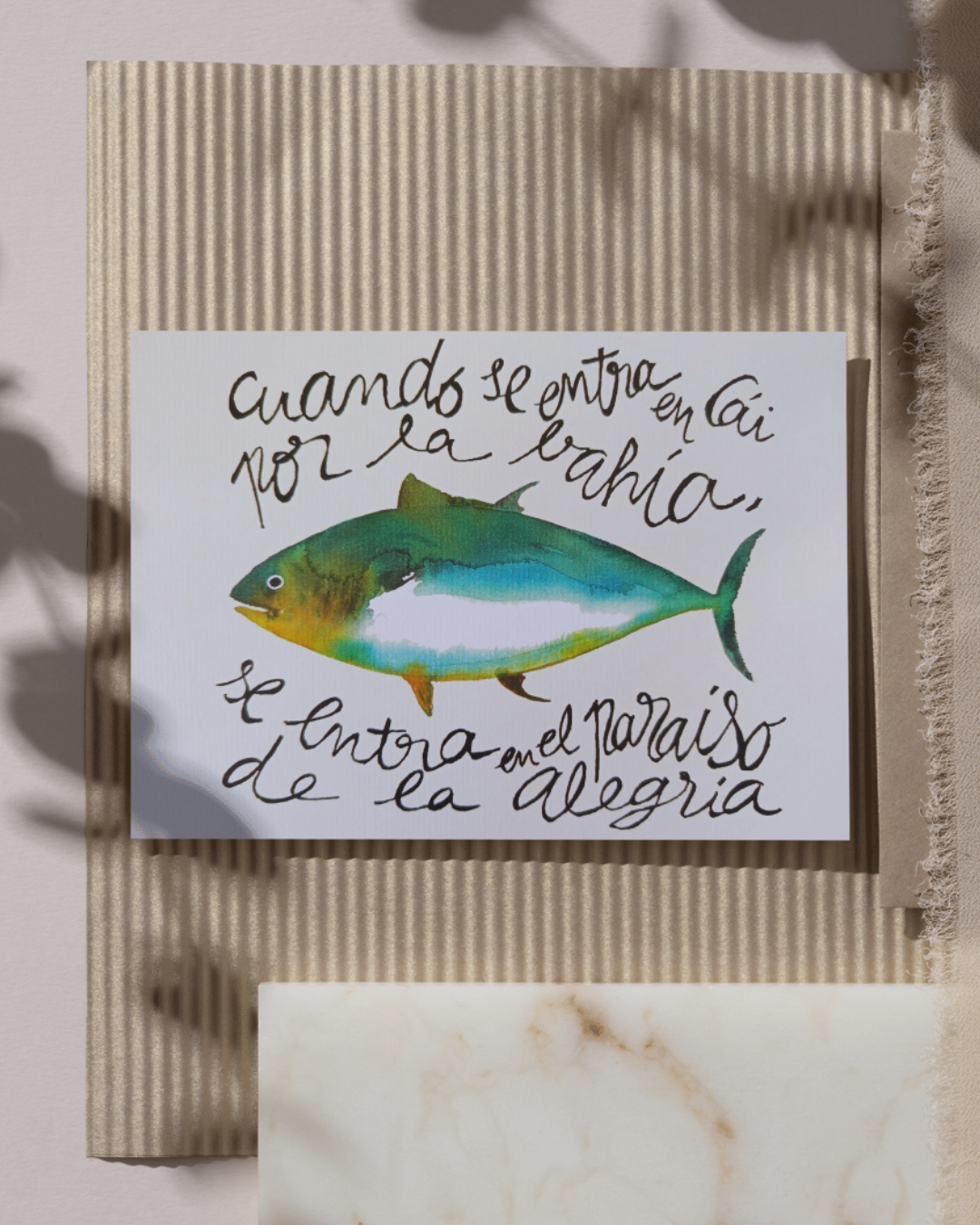 Lámina Atún Cuando se entra en Cai por la bahía, se entra en el paraíso de la alegría