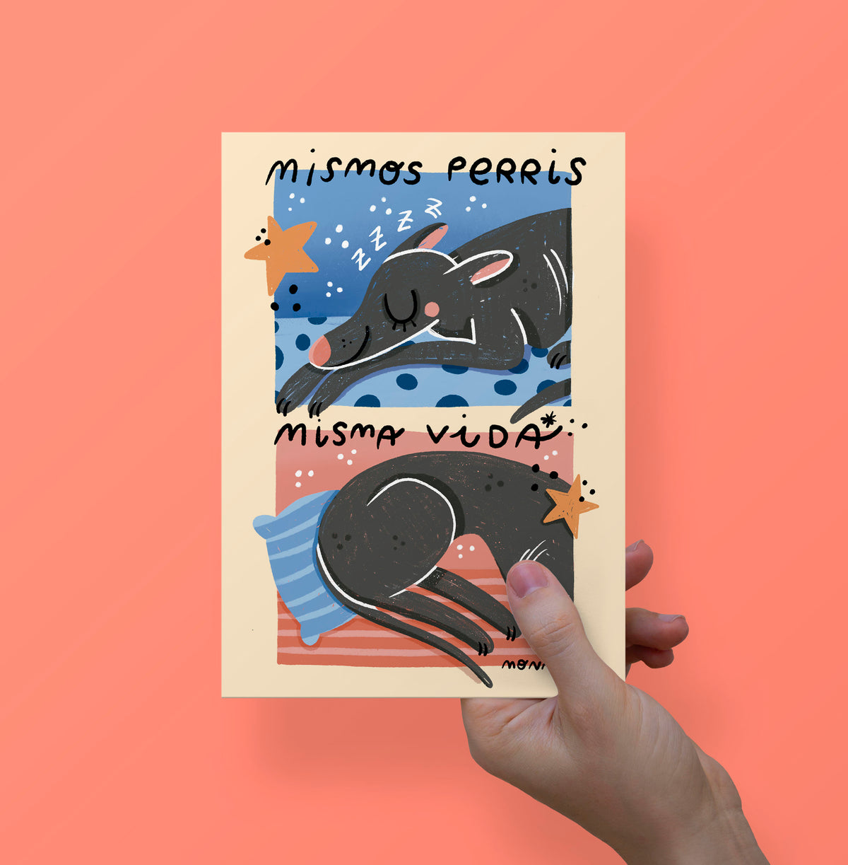 Lámina Perro Mismos perris, misma vida.