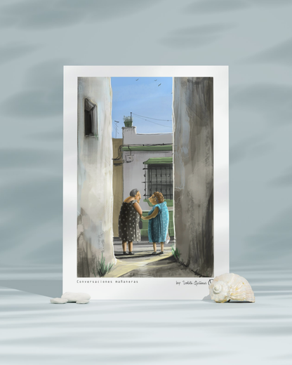 Grandmothers morning conversations print 