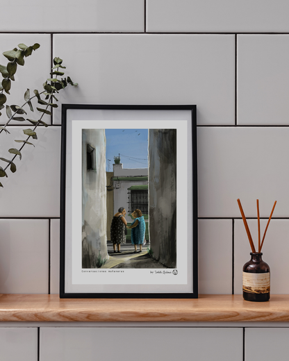 Grandmothers morning conversations print 