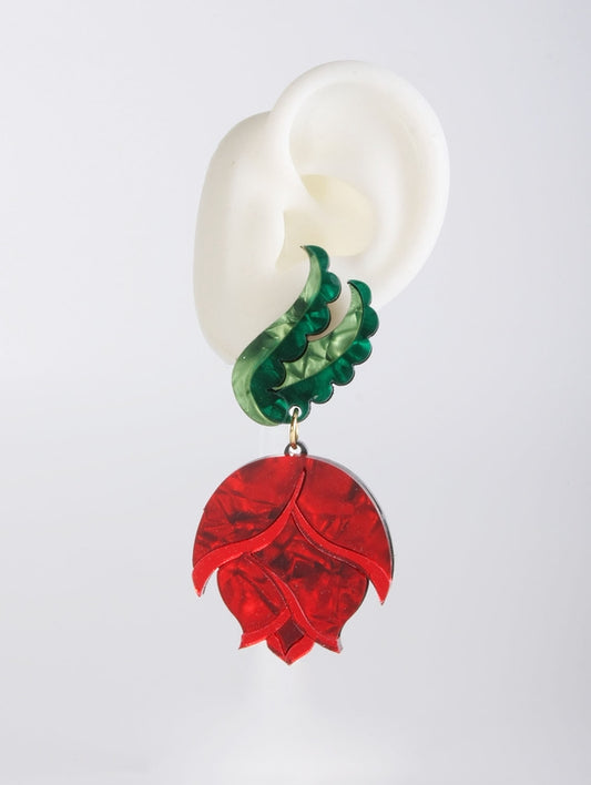 Pendientes flor capullo de Carey