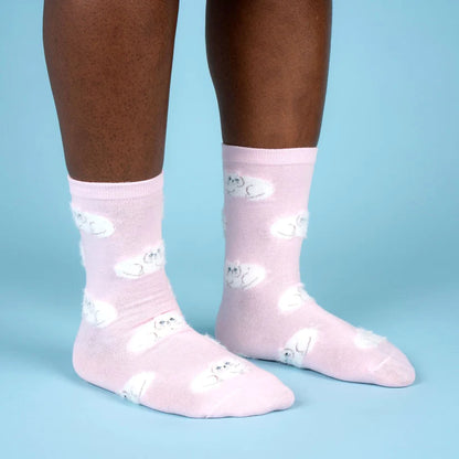 Pink socks White cats