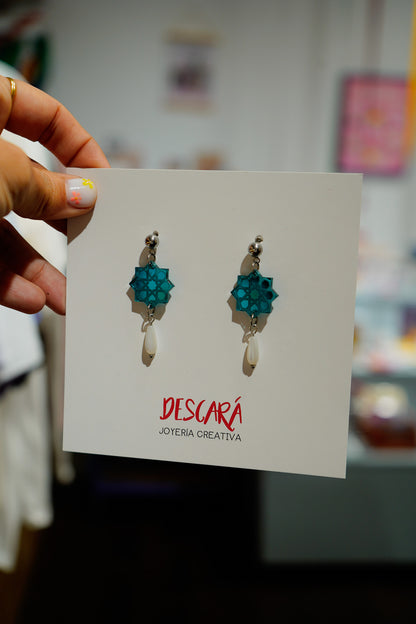 Pendientes estrella tartesos con lágrima