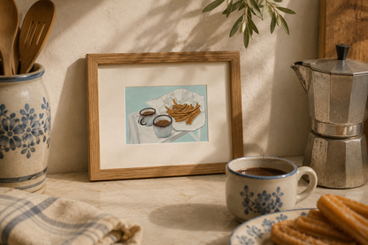 Lámina Churros con chocolate