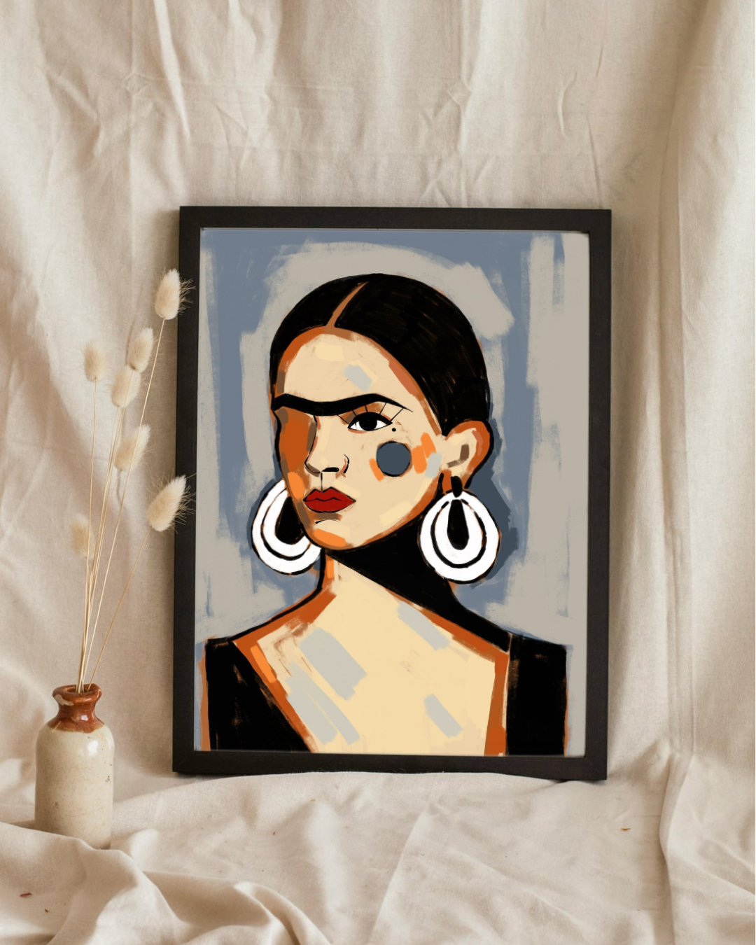 Lámina versión Frida tonos grises