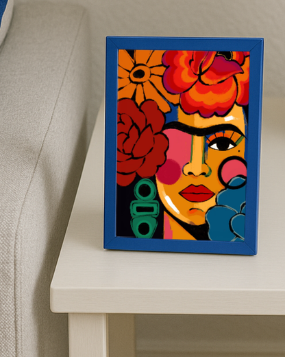 Lámina versión Frida flores grandes colores
