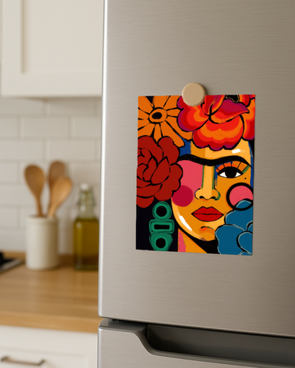 Lámina versión Frida flores grandes colores