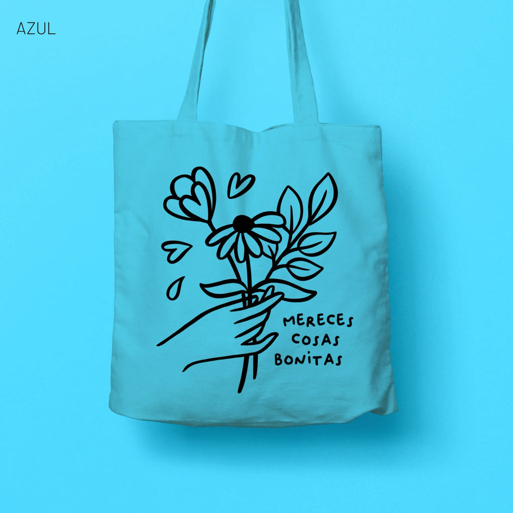 Totebag Mereces cosas bonitas 140g - Varios colores