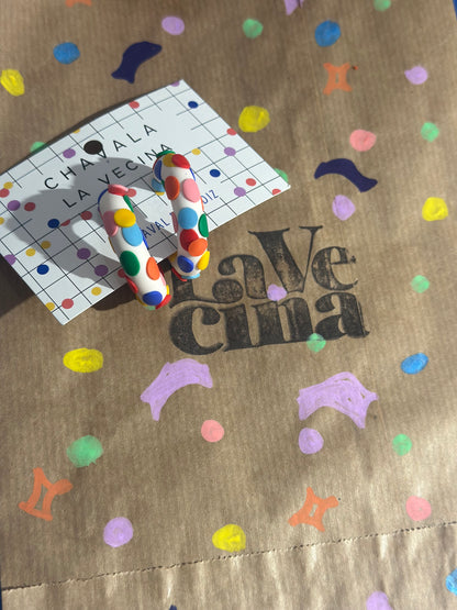Carnival paper earrings WITH embossing - Chavala x La Vecina