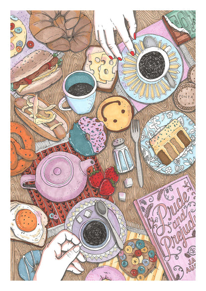 Lámina A3 Mesa con comida