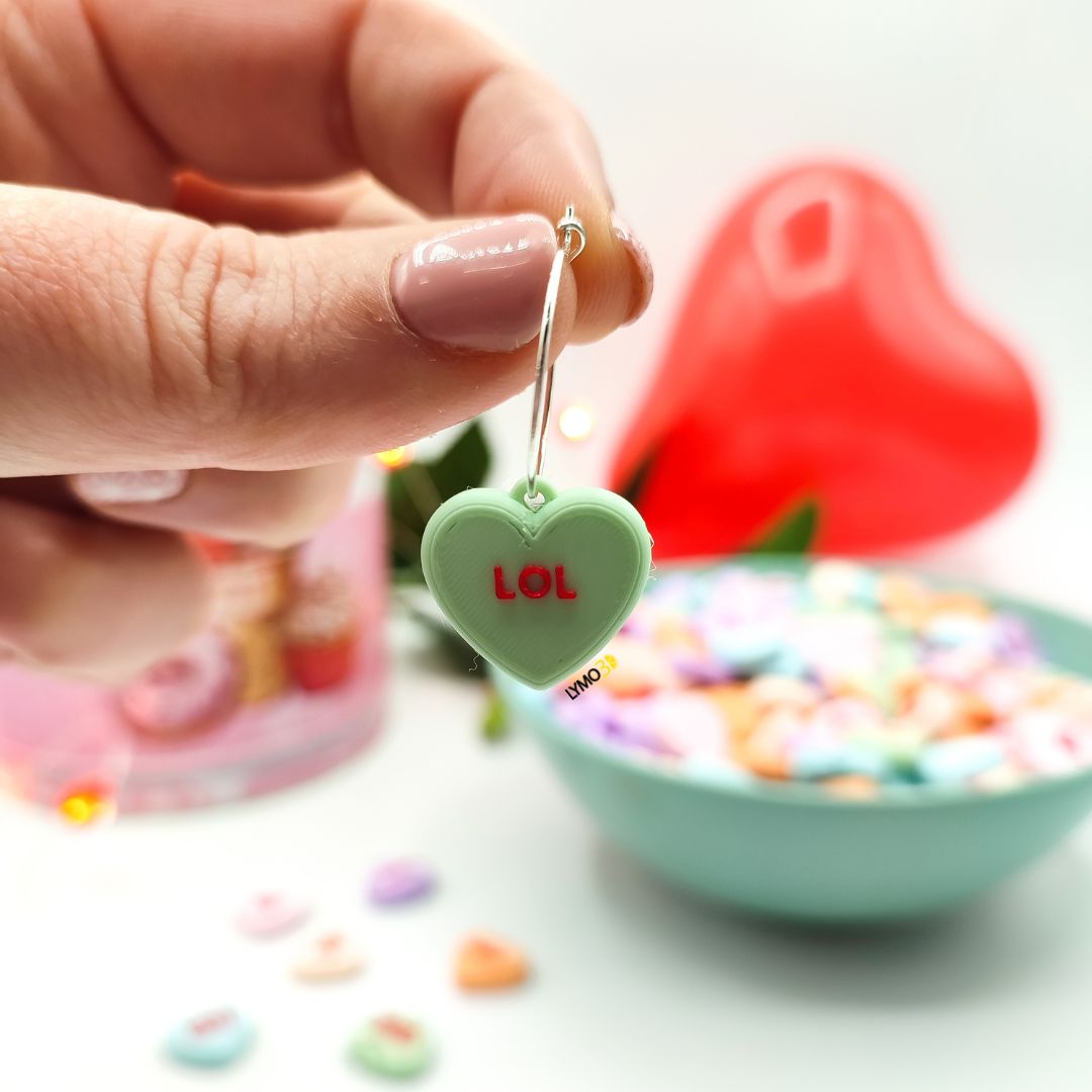 Pendientes Frase Corazón en inglés