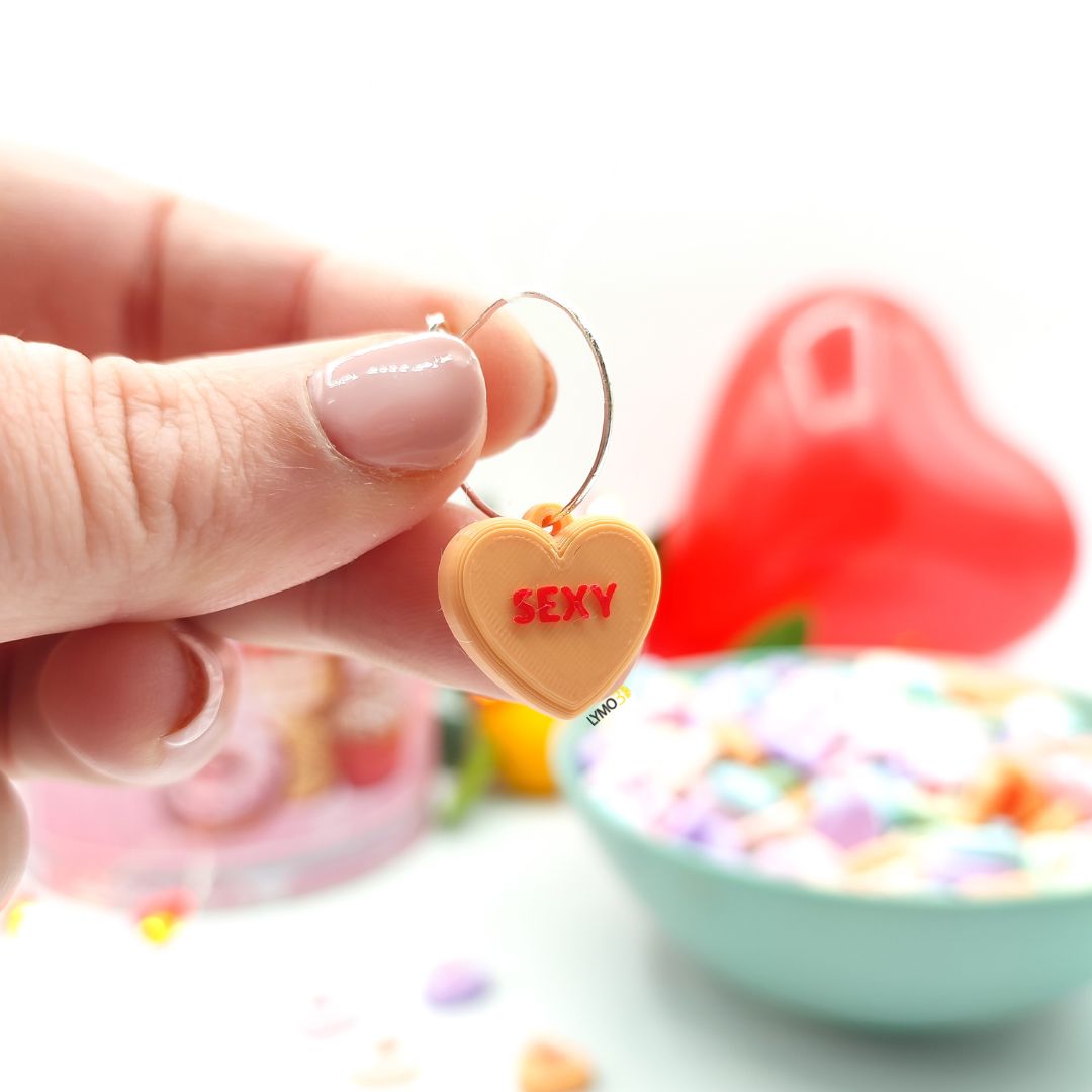 Pendientes Frase Corazón en inglés
