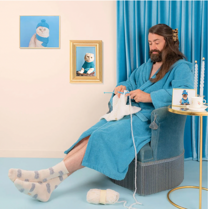 Calcetines blancos Gatos grises