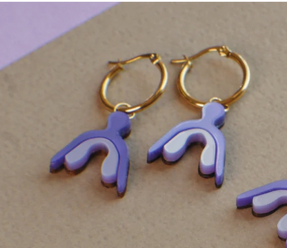 Purple Joy/Clitoris Hoop Earrings