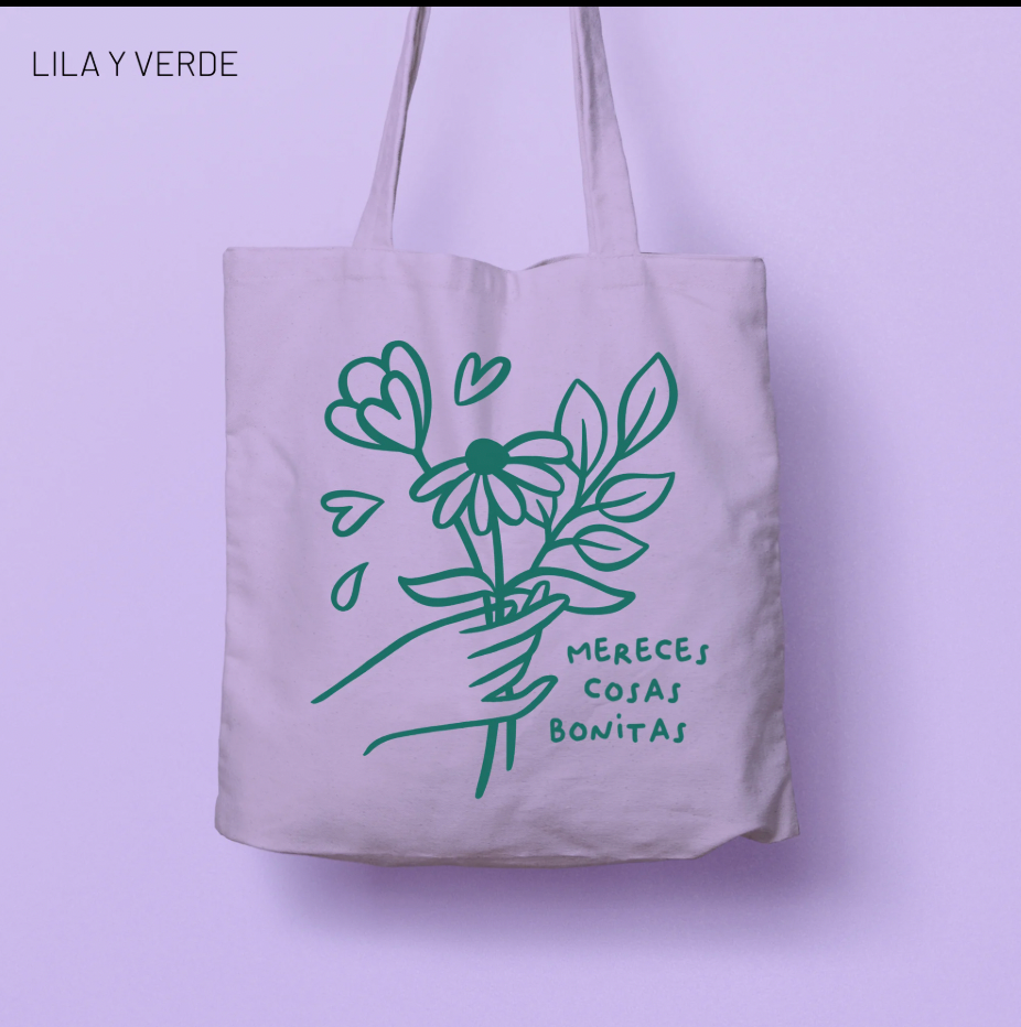 Totebag Mereces cosas bonitas 140g - Varios colores