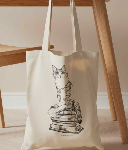 Totebags Cat on books X LAURA AGUSTÍ