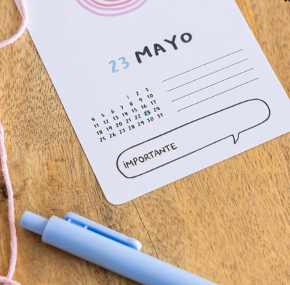 Calendario tarjetas 2026 72 Kilos