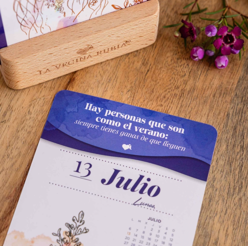 Calendario tarjetas 2026 La vecina Rubia