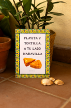 Lámina "Playita y tortilla, a tu lado maravilla"