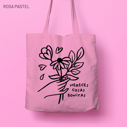 Totebag Mereces cosas bonitas 140g - Varios colores