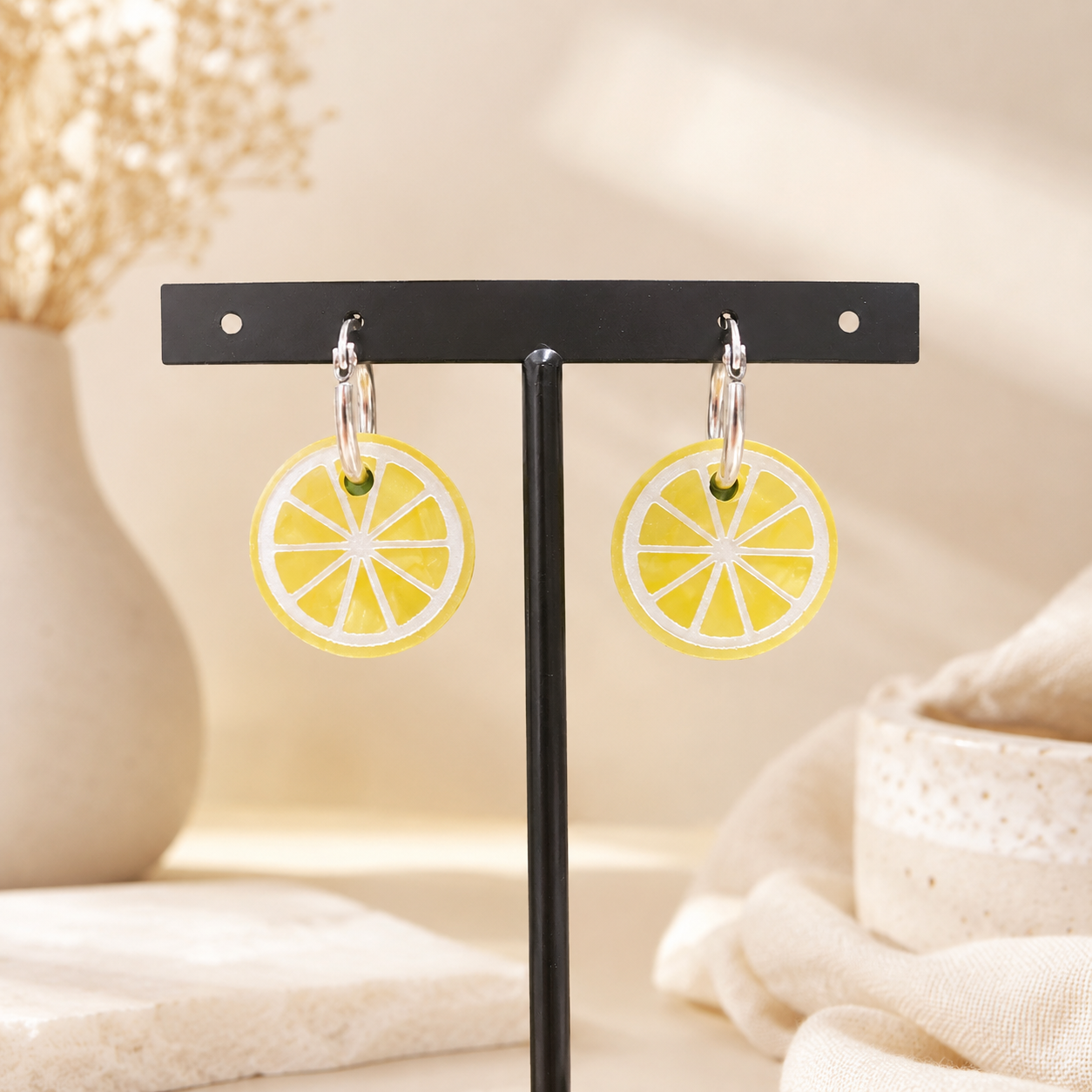 Pendientes rodajas de limones