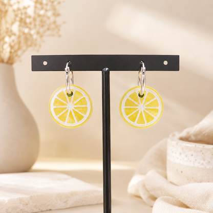 Pendientes rodajas de limones