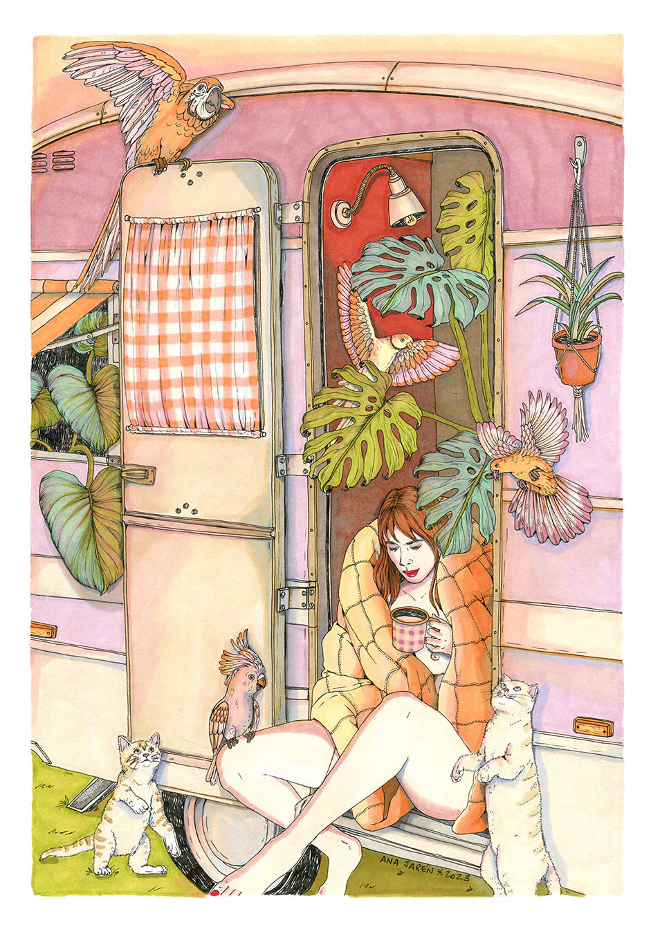 Lámina A4 Chica Caravana