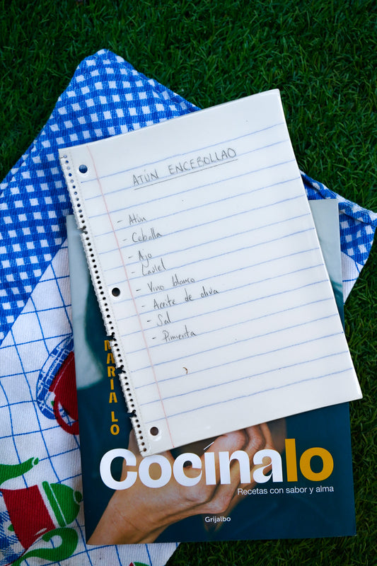 Plato cerámica Receta atún encebollao