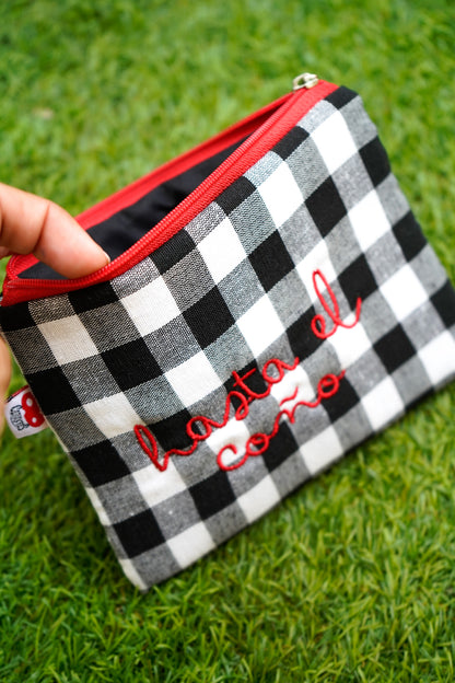 Vichy negro letra roja - Monedero - Hasta el coño