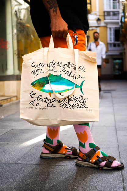 Totebag Atún Cuando se entra en Cai por la bahía, se entra en el paraíso de la alegría
