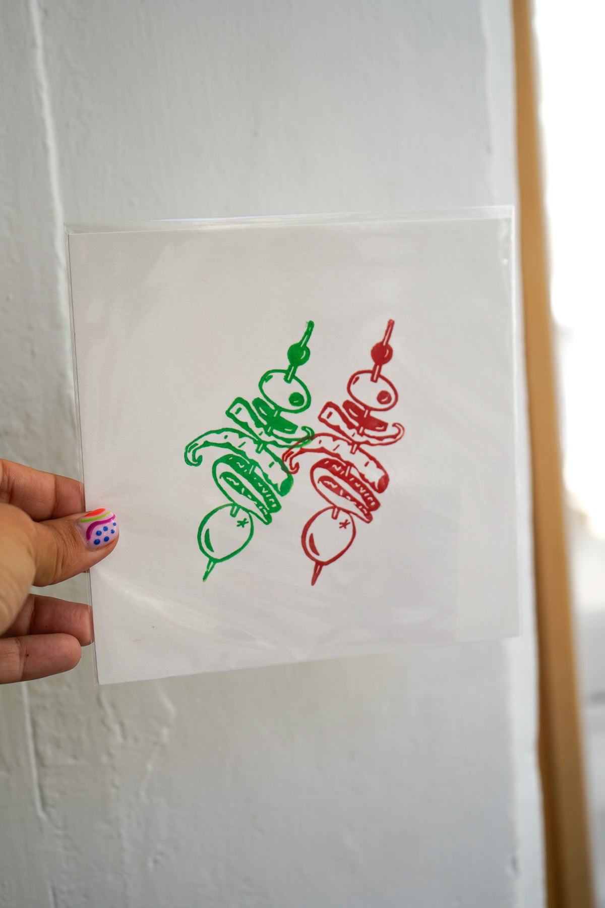 Lámina de dos gildas de colores