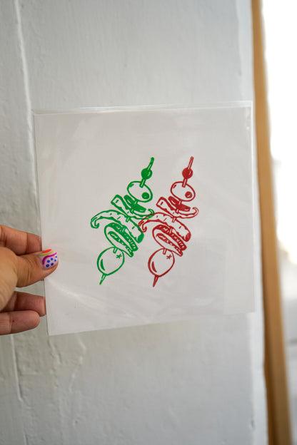 Lámina de dos gildas de colores