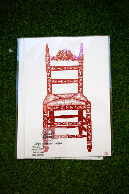 Lámina silla andaluza de enea