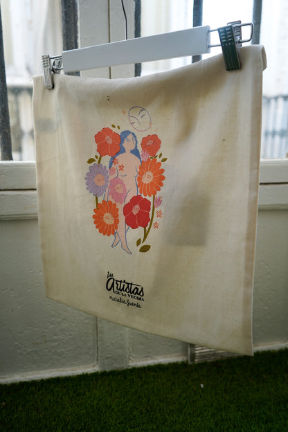 Totebag Chica flores a una misma x Natalia Fuente