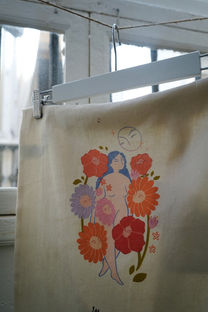 Totebag Chica flores a una misma x Natalia Fuente