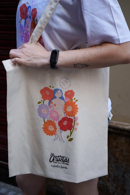 Totebag Chica flores a una misma x Natalia Fuente