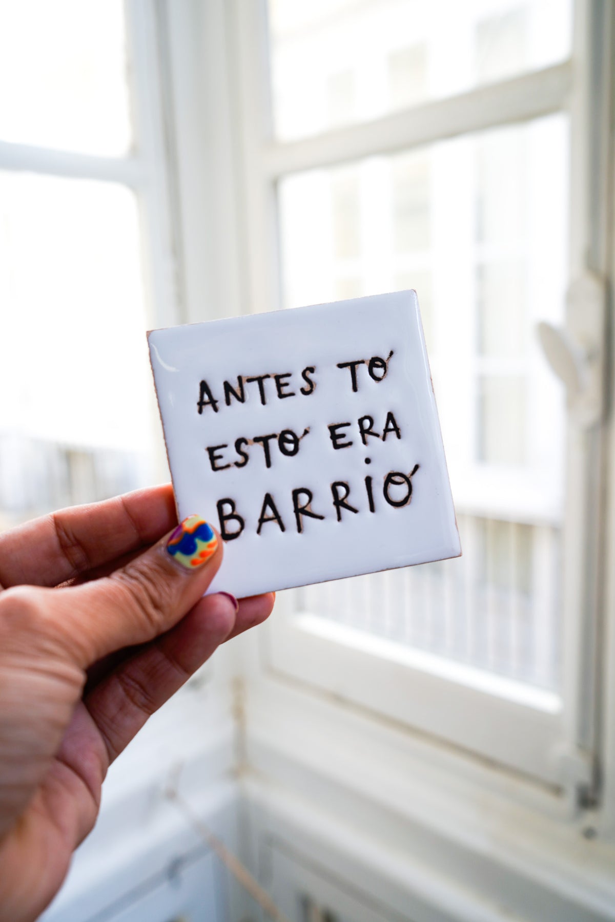 Azulejo imán de cerámica Antes to esto era barrio