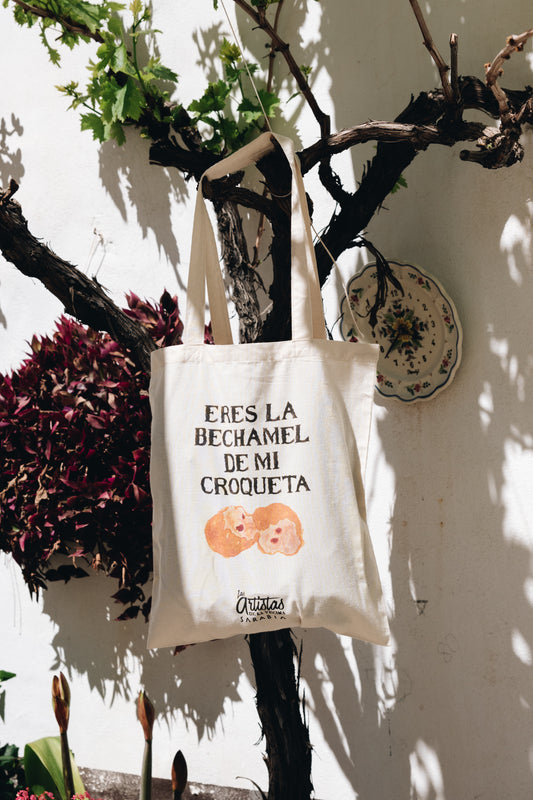Totebag Eres la bechamel de mi croqueta x Raquel Sarabia
