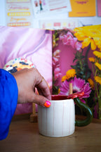 Taza flor asa roja