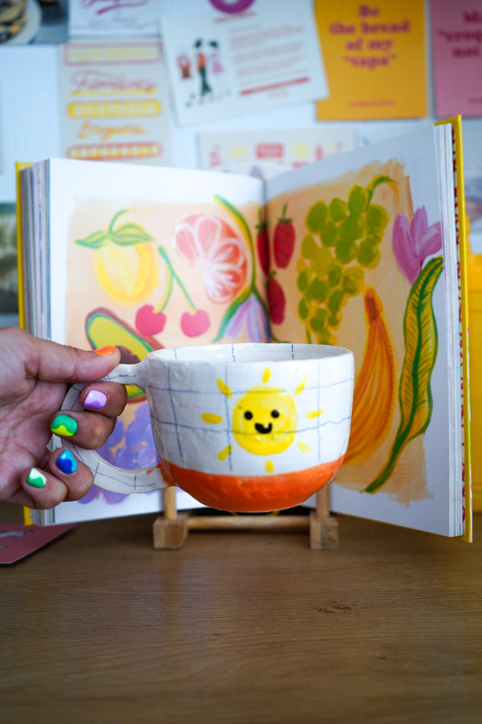 Drawing of a sun in the notebook Mug