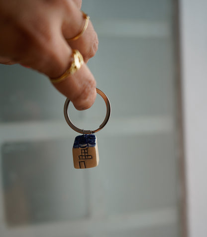 Llavero casa azul