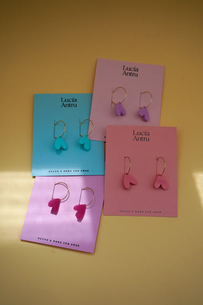 Pendientes Corazón del revés - varios colores