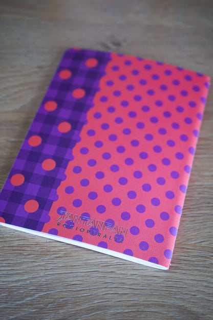 Rocío Peralta - Libreta vichy morado lunares rojo rosa