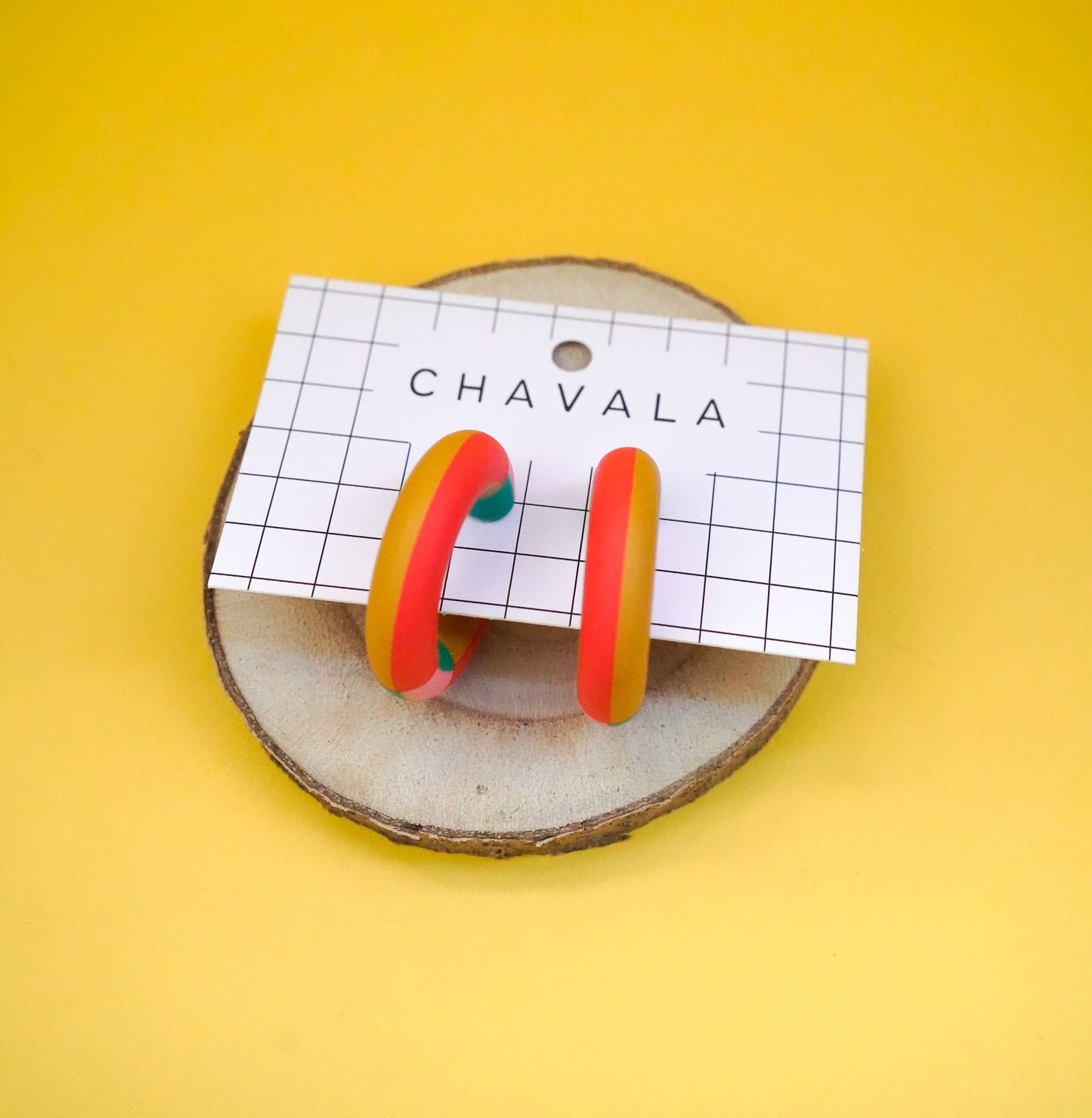 Pendientes #10 rojo amarillo a líneas