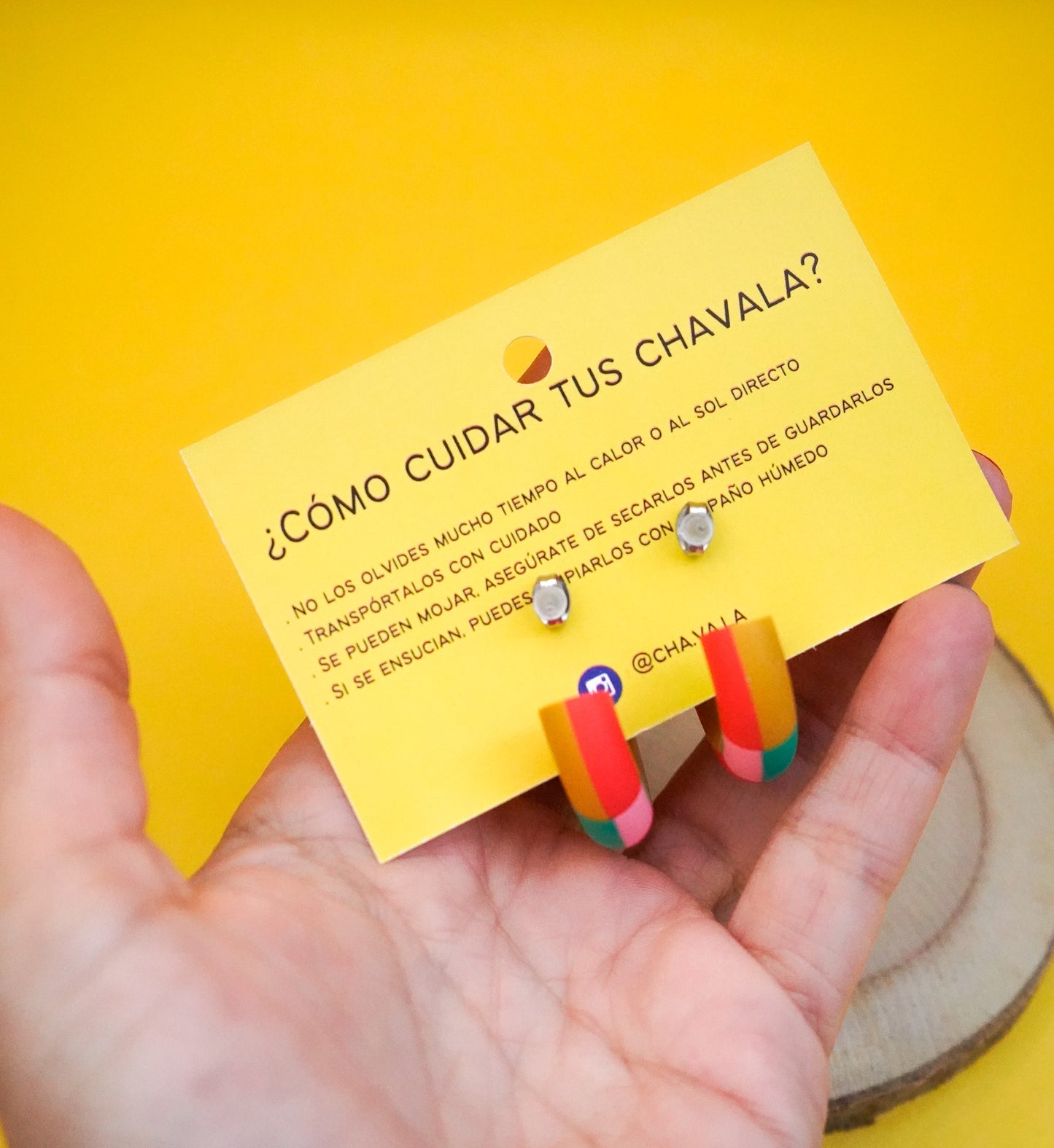 Pendientes #10 rojo amarillo a líneas