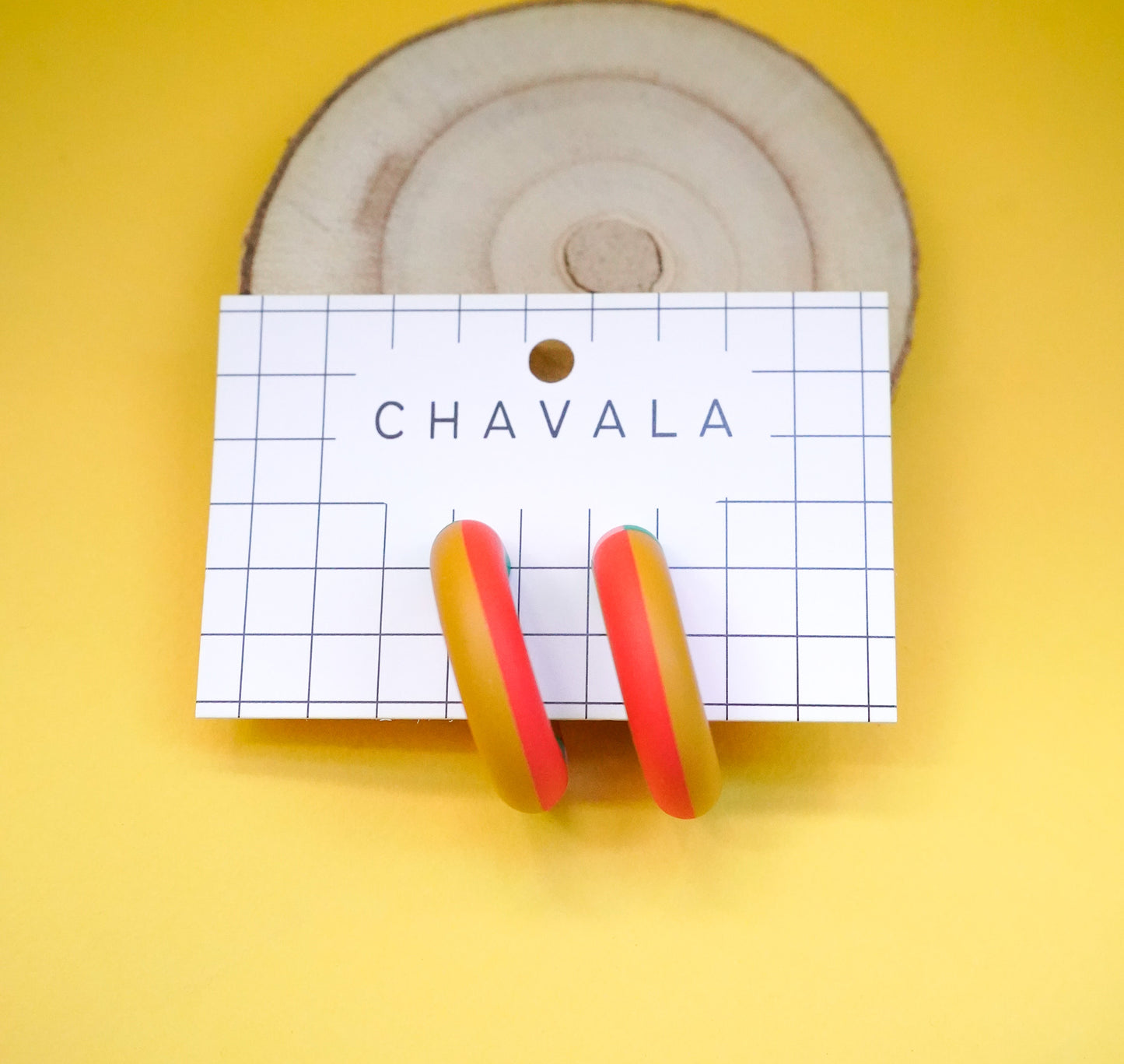 Pendientes #10 rojo amarillo a líneas