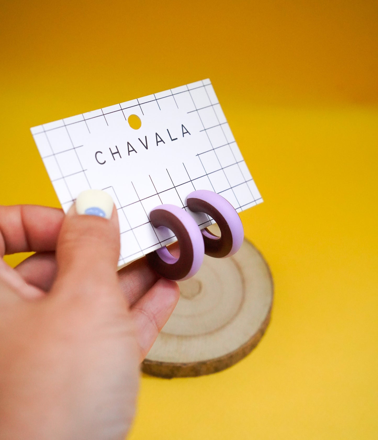 Pendientes #8 morado y marrón