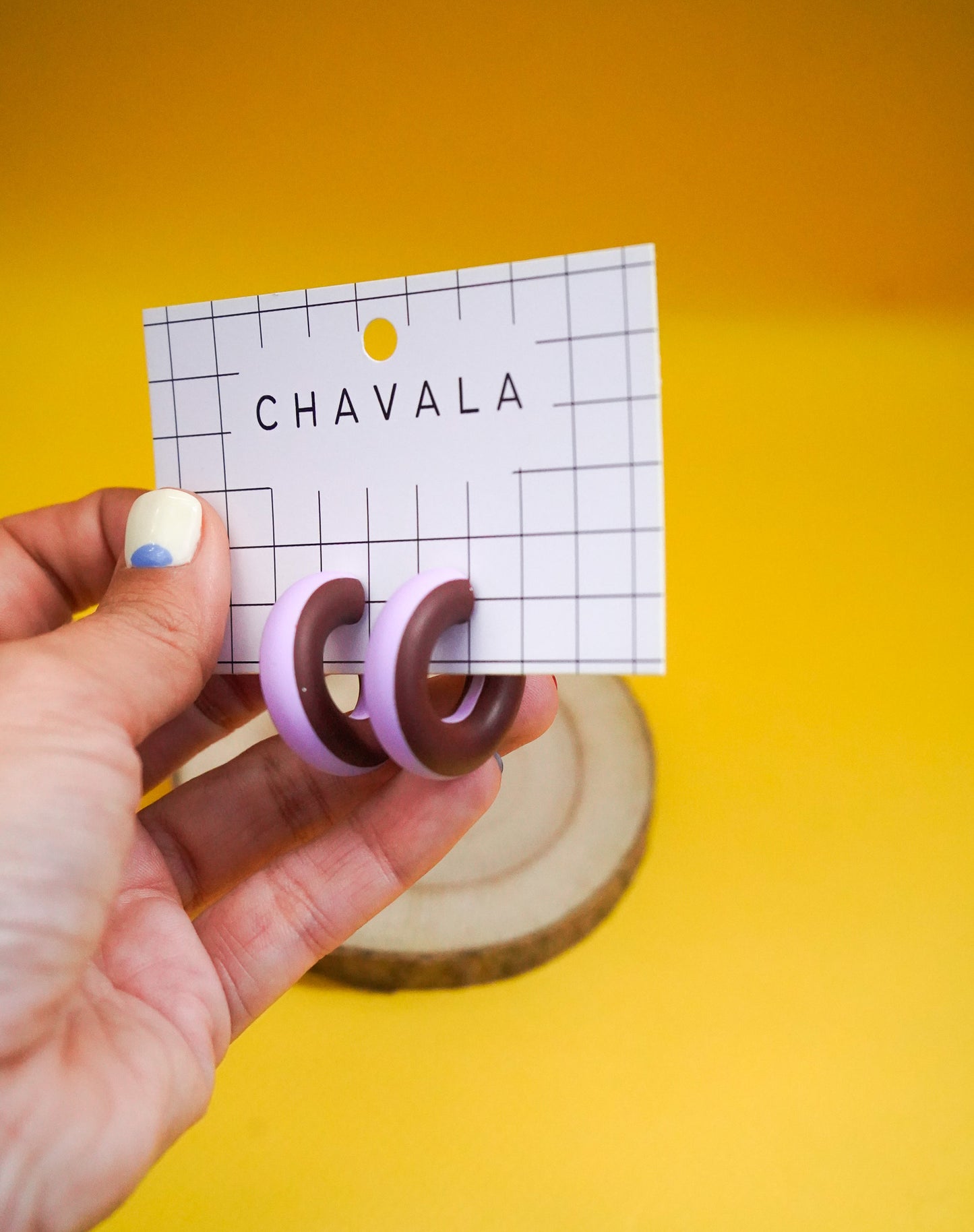 Pendientes #8 morado y marrón